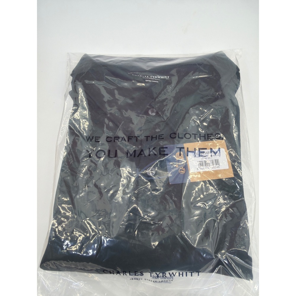 Charles Tyrwhitt Men XL Forest Green Jersey Polo Shirt Mercerised Cotton NWT - Picture 6 of 11